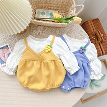 Baby autumn one-piece girl baby fashionable bag fart clothes newborn spring and autumn outing crawling clothes and clothes tide