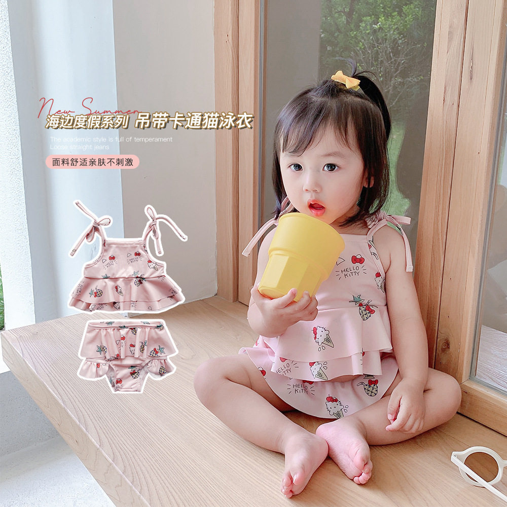 Kids swimsuit set summer princess skirt baby girl suspender swimsuit girls split swimsuit cute bikini