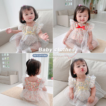 Baby Ha Yi Summer 100 Days Girls Sleeveless Dress Cute Princess Dress Triangle Creeping Newborn Siamese Full Moon
