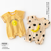 Newborn summer one-piece thin breathable male and female babies short-sleeved Hargy baby foreign climbing suit cool outing