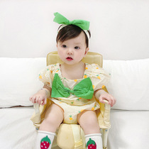 Newborns summer thin Harbin baby girls super cute one-piece baby short-sleeved fart clothes crawling clothes go out