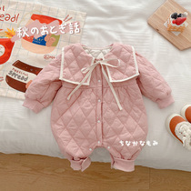 Baby Jacket Cotton Jumpsuit 0-2 years old Korean childrens clothing autumn and winter clothing baby girl warm climbing suit baby cotton jacket
