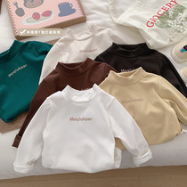 Baby self-heating undershirt: 0-5 years old autumn and winter clothing baby semi-turtleneck top foreign childrens warmth inner moisture