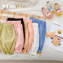 Childrens summer dress big pp pants 0-3 years old baby girl Korean version casual pants baby thin mosquito pants solid color harem pants
