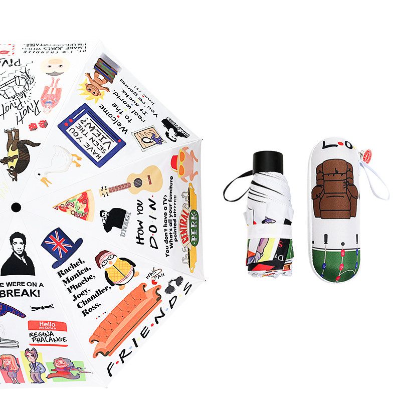 Friends around the retro creative ultra-light vinyl sun protection pocket portable capsule sunny rain sun umbrella parasol female