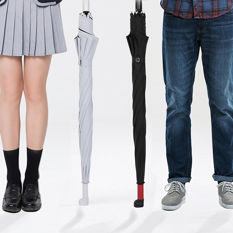 Cute design cat claw stamp bare rain dual black rubber shade straight handle couple net red goddess sweet long handle umbrella