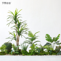 Roman dad simulation plant decoration large landing fake green plant stairs under the interior landscape potted ornaments