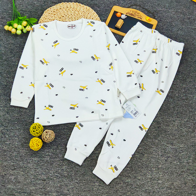 Bộ đồ lót cotton cầu vồng nhỏ của Junxiu thiết lập mùa thu và mùa đông cho bé trai và bé gái mặc quần áo mùa thu cho trẻ em lớn quần áo bé trai 1 tuổi