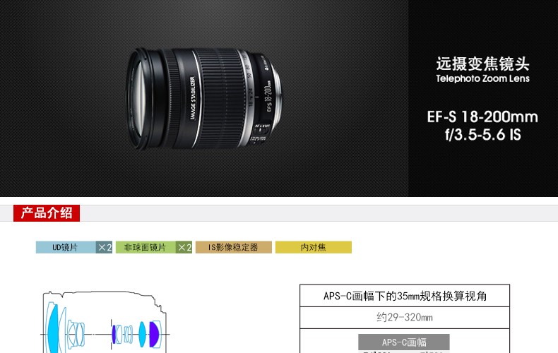 Ống kính máy ảnh DSLR Canon EF-S 18-200mm f 3.5-5.6 IS Tiêu đề Canon 18-200