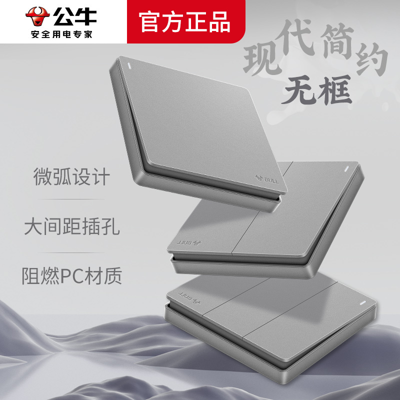 Bull Brand Single Switch, Double Switch, Two-Way Switch, Three-Way Switch, Four-Way Switch, Single Light Switch, Double Control Switch, Single Control Switch for Home Use