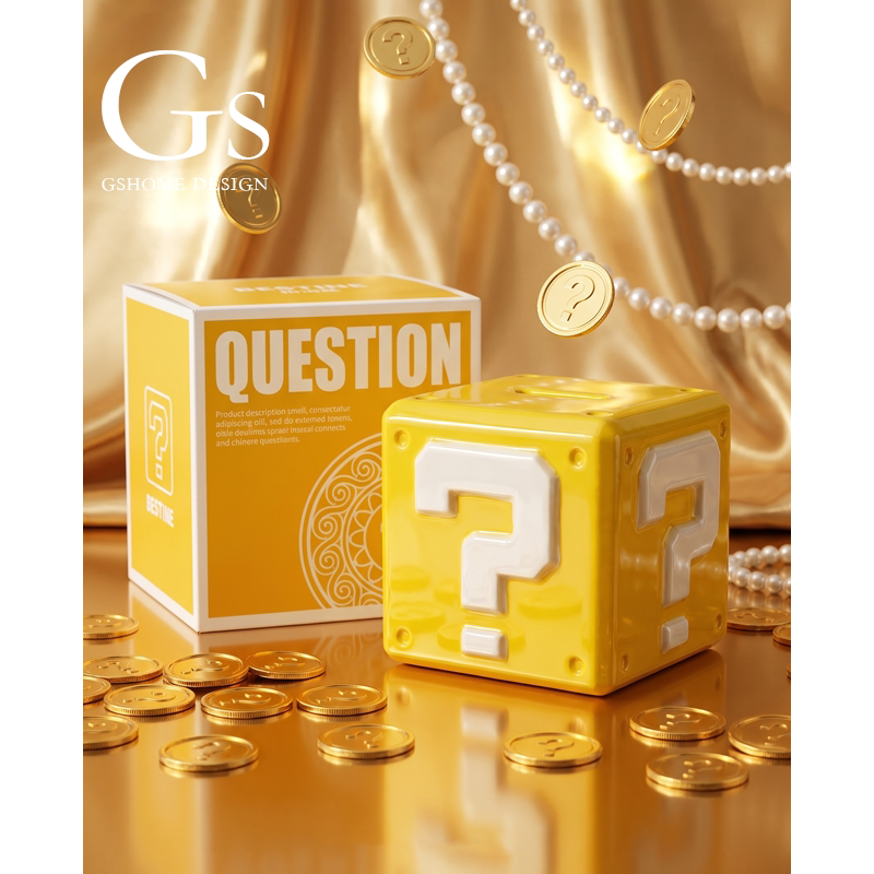 Mario Question Mark Workstation Decoration Creative Piggy Bank Home Savings Bank Children's Coin Bank