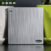 Type 86 concealed wall switch socket one-open multi-control brushed silver one-position mid-way switch panel