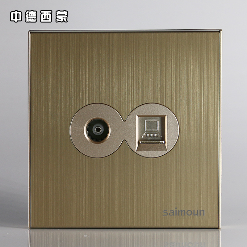 Sino-German Simon 86 type TV computer wall socket Two wire with internet interface wall switch socket panel