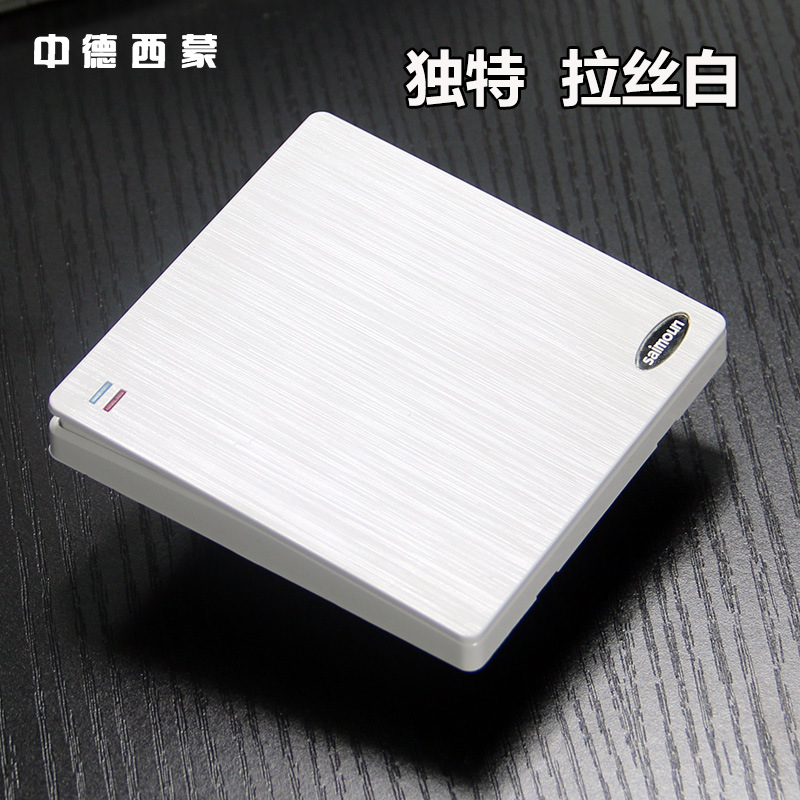 Home Wire Drawing Switch Panel Open Double Cut Switch White Single Open Double Link Wall Switch 86 Type Concealed Switch