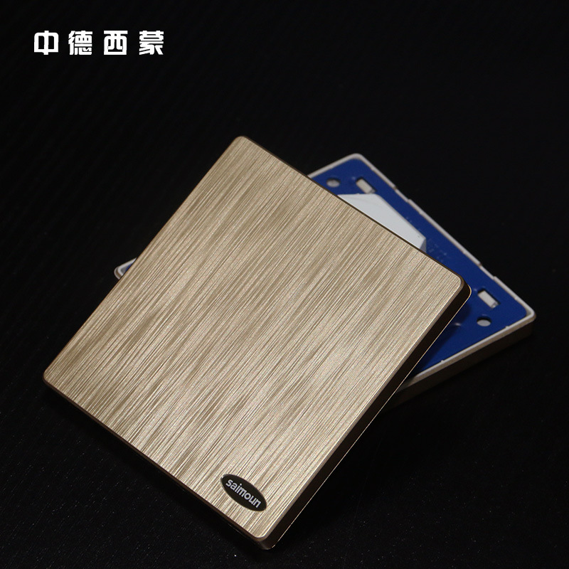 Sino-german Simon Socket Switch Home Open Single Control Panel 86 Type Concealed Champagne Gold Wall Panel Switch
