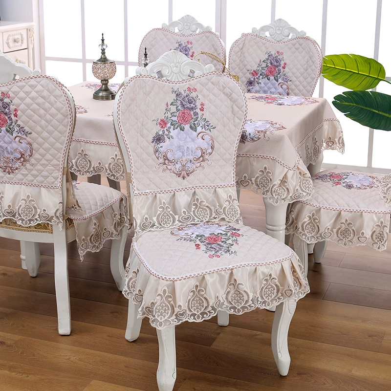 Khăn trải bàn kiểu châu Âu đệm ghế đặt hộ gia đình hình chữ nhật khăn trải bàn bốn mùa phổ quát chống trượt ghế bọc khăn trải bàn oval