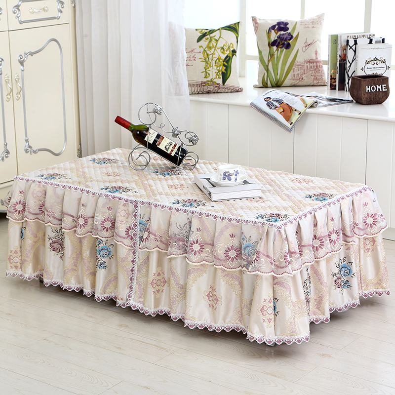 Mục vụ ren bàn cà phê bìa đặt hình chữ nhật vải bàn mat phòng khách nhà khăn trải bàn vải bụi che bàn cà phê vải mẫu khăn trải bàn tròn đẹp