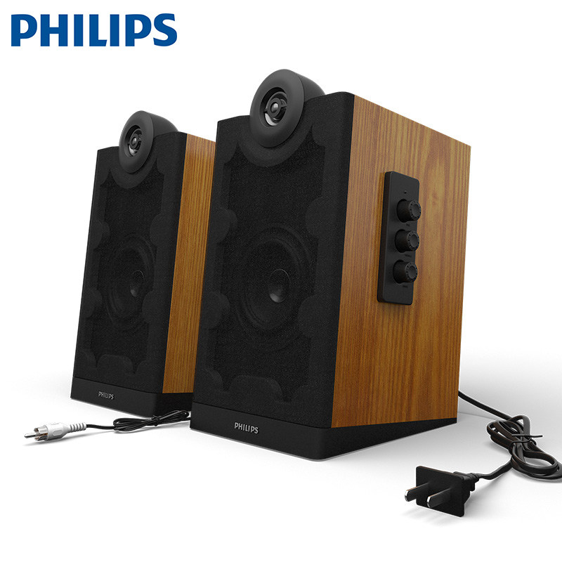 philips wooden speakers