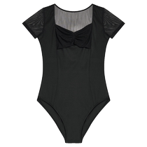 Aidance Goon New Dance Suit Womens Square Collar Body Suit Short Sleeve Gymnastics Suit Body Suit Adult Ballet Dancer Costume