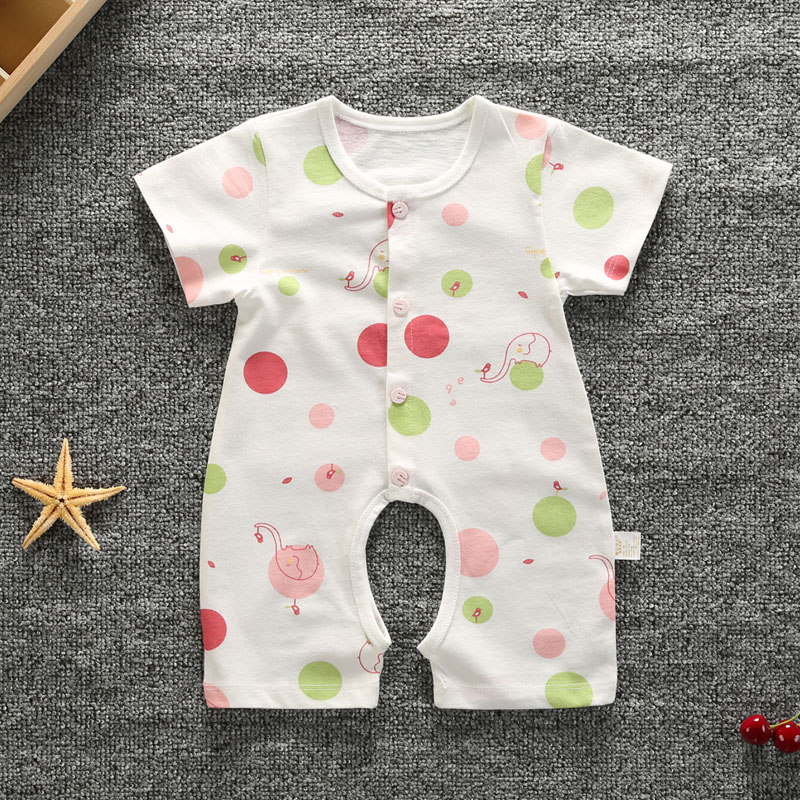 Bé Ha Yi Mùa Hè Ngắn Tay Áo Bông Cardigan Mỏng 0-1 Năm Cũ Bé Nửa Tay Áo Một Mảnh Cardigan Đồ Ngủ Nam Giới và phụ nữ bộ body bé trai