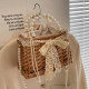 Seaside Vegetable Basket Small Bag Female 2023 New Summer Straw Pearl Messenger Bag Woven Rattan Handbag