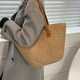 Straw bag women's large capacity 2023 new holiday beach straw bag woven bucket bag vegetable basket commuter tote bag