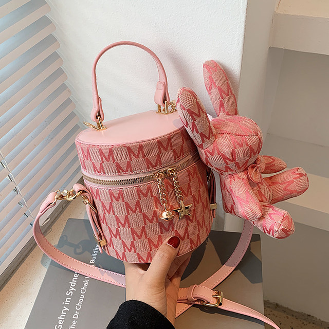 Mini small bag women's bag niche 2023 new trendy fashion canvas shoulder Messenger bag autumn and winter portable bucket bag