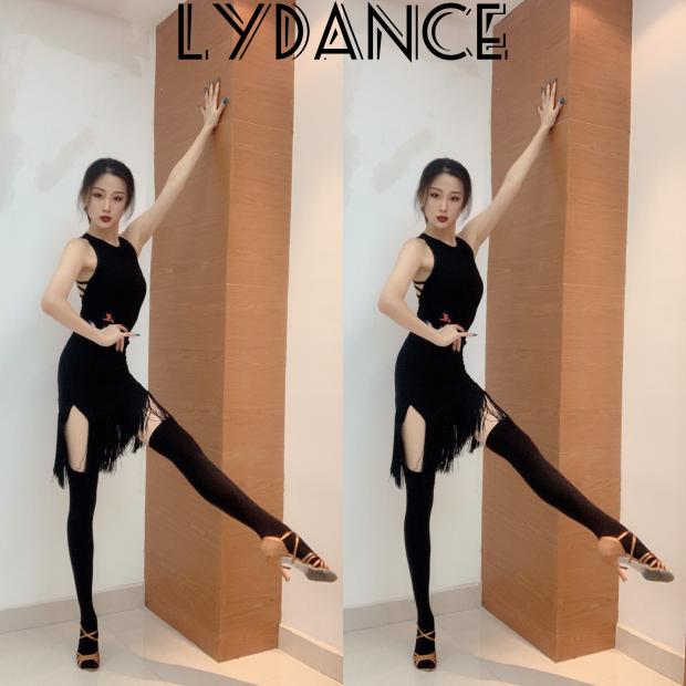 LYDAANCE Latin dance practice Female Fluo Su Hemian Dress Open Fork Short Skirt Sexy Professional Adult Latin Dance Suit