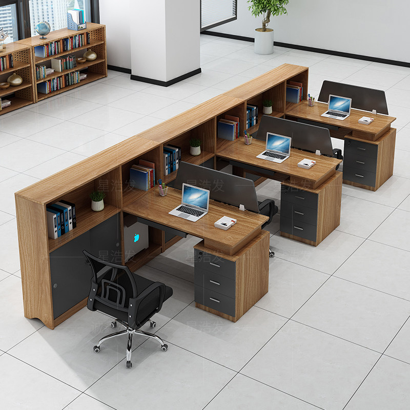Financial desk 4 6 people screen table double fashion modern office staff table and chair combination simple workstation
