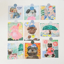 South Korea S Milk Oil Color Cute Illustrations Little Bear Christmas Decorations Card Phone Shell Handbill Wall Decorative Material