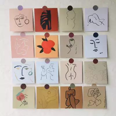 Homemade ins style retro small card study background wall decoration card photo props card set into