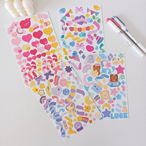 Ins Wind Silk with colored band Decorative Series Stickers Creativity Cute Little Card Photo Phone Shell Hand Ledger Diy Material Paste