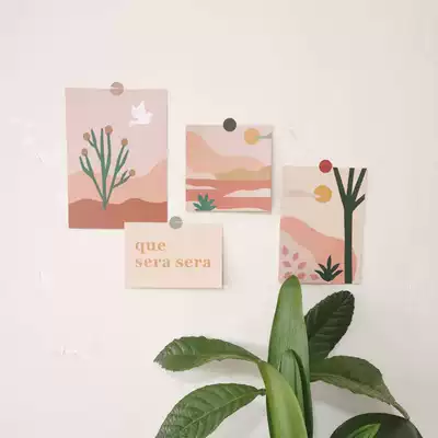 ins Contrast color small poster simple abstract art style illustration wall decoration background card