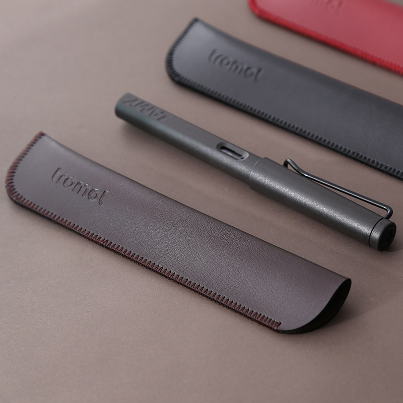 Tramol original pen storage bag PU leather pen bag can hold Baile Lingmei and other pens simple and soft texture