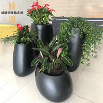 Outdoor Plaza Garden Forest Landscape Large Oval Flower Bowl Mall Beauty Chen Florator Combined GRP Flower Pots Custom