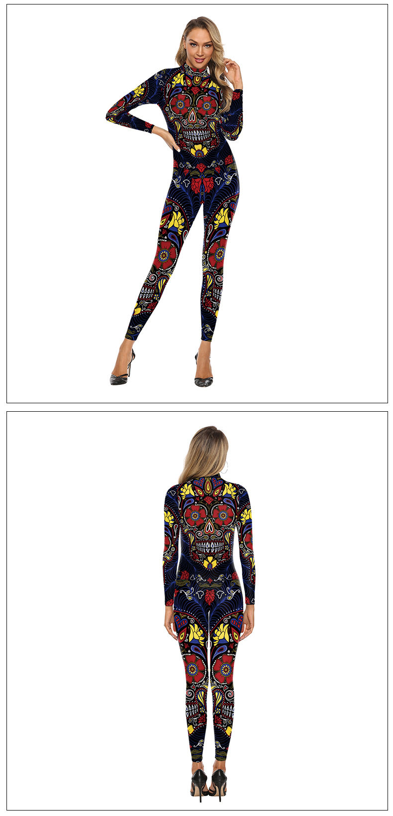 Боди/брюки women's snake print skinny casual jumpsuit女装紧身休闲连体裤