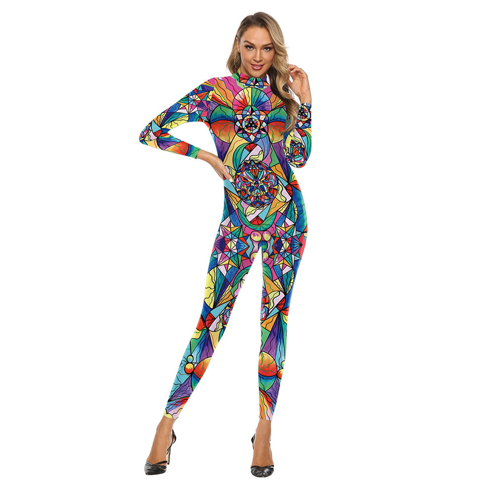 Боди/брюки women's snake print skinny casual jumpsuit女装紧身休闲连体裤