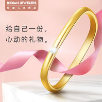 Square 18k gold small square ring drill ring female fashion personality brief Delicate Wedding Anniversary Valentines Day Gift