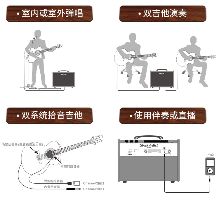 Nux Little Angel SA-40 / SA40 Dân gian Guitar Acoustic Âm thanh chuyên nghiệp Sạc loa di động ngoài trời bán loa - Loa loa