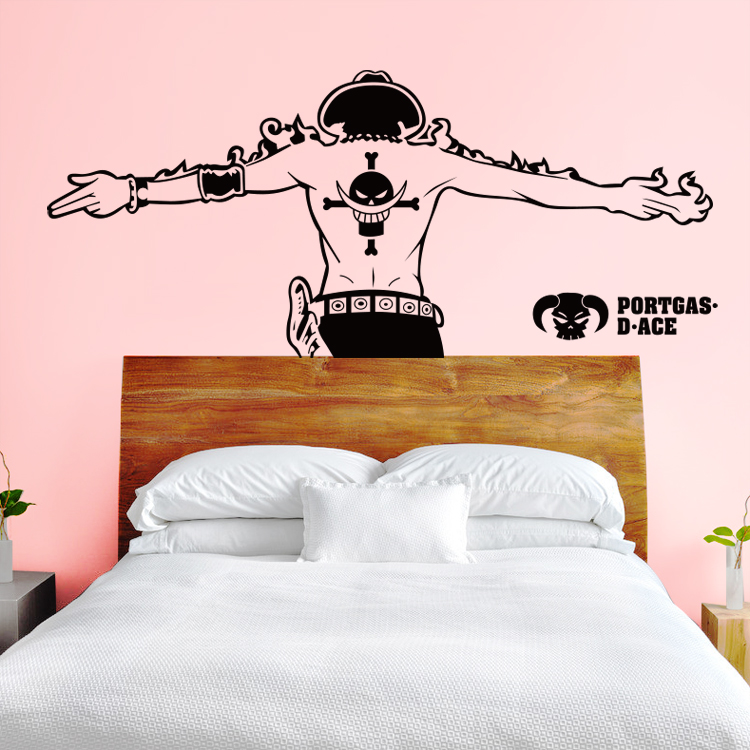 One Piece Wall Sticker Ace Straw Hat Group Bedroom Dormitory Wall Sticker Children's Room Living Room Bedroom Anime Sticker 7033