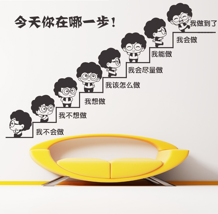 Motivite School Classroom Text Enterprise Company Culture Wall Sticker Slogan Wall Sticker Painting today which step you are at