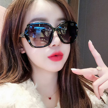 2025 New Women's Polarized Sunglasses Korean Style Celebrity Trendy Glasses Round Face Large Frame Anti-Uv Internet Celebrity Sunglasses