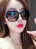 2025 New Women's Polarized Sunglasses Korean Style Celebrity Trendy Glasses Round Face Large Frame Anti-Uv Internet Celebrity Sunglasses