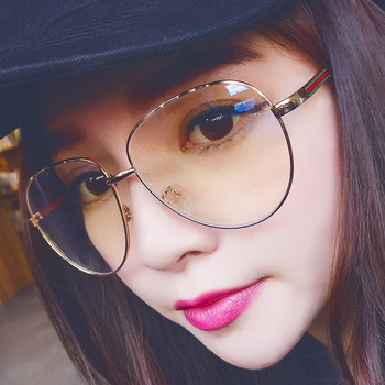 Anti-Blue Light Glasses for Men and Women, Trendy Mobile Phone and Computer Radiation Protection Glasses, Non-Prescription Flat Lenses, Large Frame, Internet Celebrity Style, Natural Look Glasses