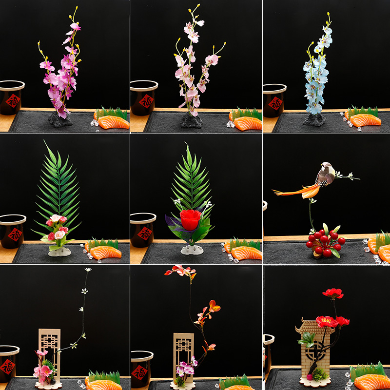 Cold dishes stinging plate decorated flowers and pads decorated seafood posture for small swing pieces hotel decoration