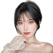 Air bangs wig female real hair covering the top of the head and forehead natural high skull top 3D French bangs full bangs