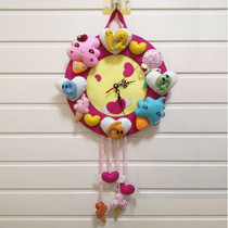 Non-woven fabric non-cutting handmade fabric DIY material bag refreshing ice cream wall clock clock to pass the time hand