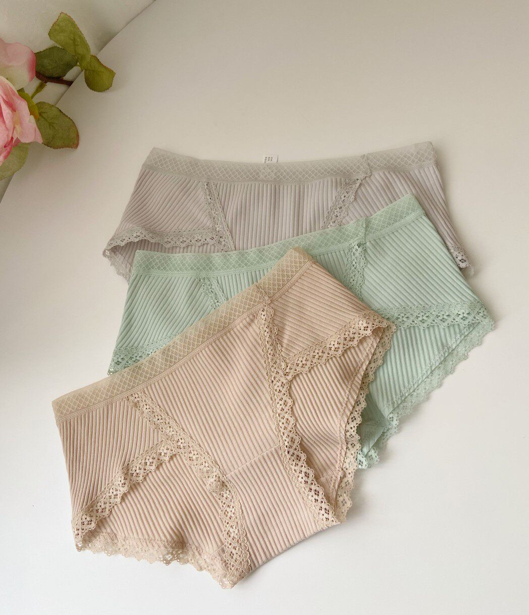 Cat Cat Go Three Dress @ Underwear Female Pure Cotton Lace Girl Student Minimalist Sensuality Cute Woman Type Triangle Pants