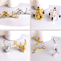 Modern new Chinese home model room plum blossom bird deer head Pavilion napkin ring cloth ring home home