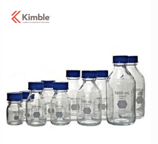 Blue cover reagent bottle transparent brown 2000ml silk opening bottle sealed bottle with scale